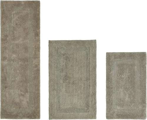 Vista 117 de Better Trends - Juego de 2 alfombras de baño 100% algodón, extra suaves, con borlas, de 17" x 24", alfombra de baño superabsorbente y reversible