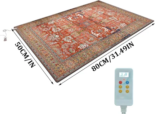 Vista 2 de Electric Heated Area Rug, Radiant Floor Heating Graphene Electric Heated Floor Mats with Adjustable Temperature & 12 Hour Timer, for Home Bedroom