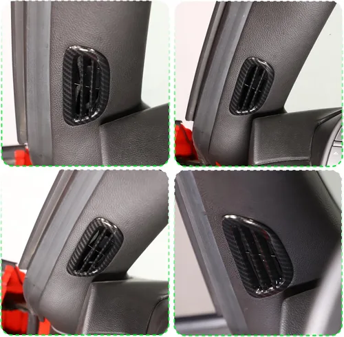 Vista 6 de Marco de salida de aire acondicionado de coche A-Pillar compatible con Chevrolet Corvette C6 2005-2013, salida de aire de coche ABS, accesorios