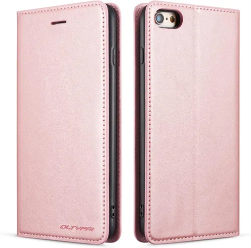 Vista 70 de QLTYPRI Funda tipo cartera para iPhone Air, 3 tarjeteros, color negro Funda de piel sintética de alta calidad, cierre magnético, soporte