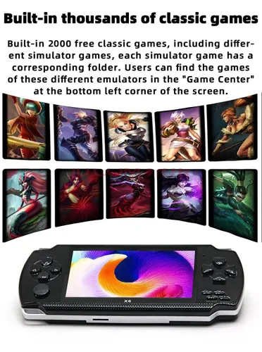 Vista 4 de JXD Handheld Game Console 4.3 inch 8GB Built in 2000 Games for Multiple Simulators X6 Retro Video Game Console Mp3/4/Ebook TV Out Mini Hand Portable