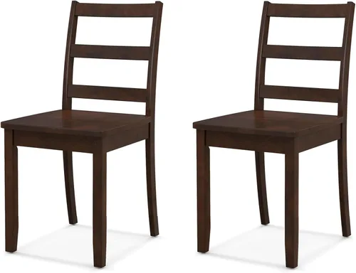Vista 12 de ERGOMASTER Juego de 4 sillas de comedor de madera, sillas de cocina de madera sin brazos con respaldo, sillas laterales de restaurante para estudio