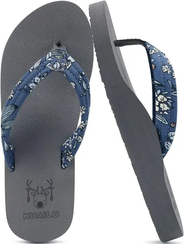 Vista 17 de KuaiLu Chanclas con soporte de arco para mujer, cómodas, ligeras, suaves, acolchadas, para yoga, sandalias para caminar