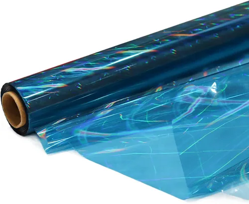 Vista 10 de CMFYHM Rollo de envoltura de celofán iridiscente negro I 86 cm de ancho X 30 m de largo I Celofán colorido perfecto para canastas, regalos