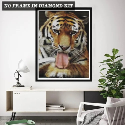 Vista 2 de Wergund - Kits de pintura de diamantes de tigre animal, kits de pintura de diamantes para adultos y niños, bordado de diamantes de imitación