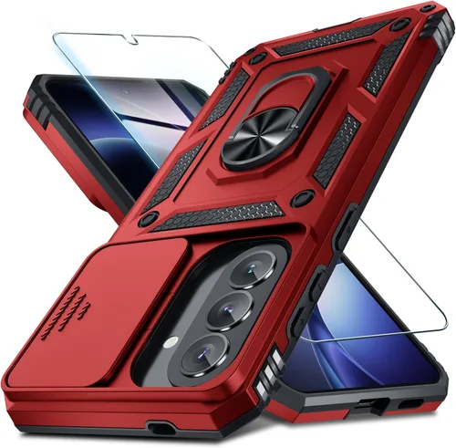 Vista 39 de Janmitta Funda compatible con Samsung Galaxy A16 5G/4G con Cubierta Deslizante Integrada para Lente de Cámara + Protector de Pantalla + Soporte