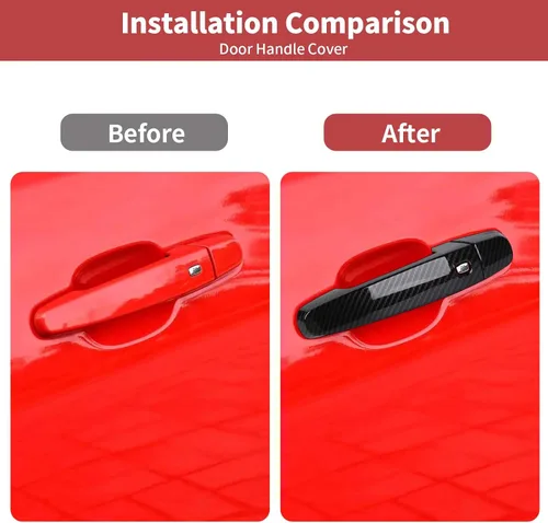 Vista 5 de CheroCar Compatible con Camaro - Cubierta para manija de puerta exterior, accesorios de decoración para exteriores compatibles con Chevrolet Camaro