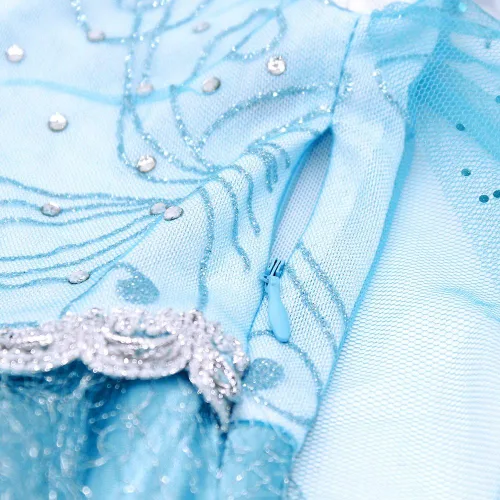 Vista 8 de Eledobby Elsa Coronation Dress for Girls The Frozen Costume Princess Elsa Dresses Halloween Outfits Birthday Party Ball Gown