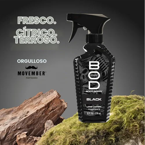 Vista 3 de BOD man Fragancia corporal en aerosol, negro, 8 onzas líquidas (paquete de 2)