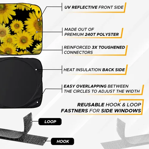 Vista 4 de EcoNour Parasol Impreso de Camión Semirremolque para Parabrisas Protector Solar UV y Bloqueador de Calor Accesorios de Parasoles para Ventana