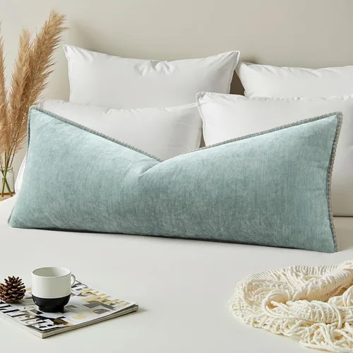 Vista 33 de decorUhome Juego de 2 fundas de almohada de felpilla suave y acogedora de otoño de 12 x 12 pulgadas, fundas decorativas modernas de terciopelo Aqua