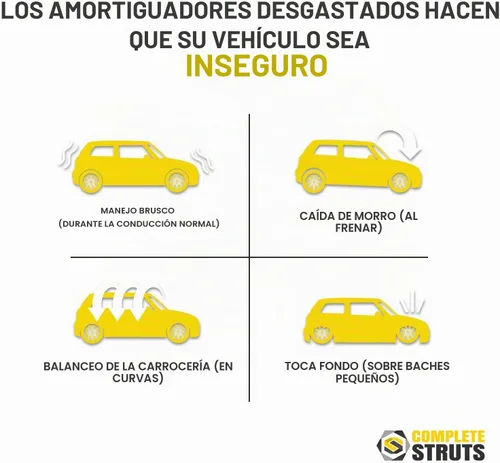 Vista 4 de COMPLETESTRUTS Conjunto de puntales completos delanteros rápidos con resortes helicoidales de repuesto para Mazda CX-7 2007-2012 - Juego de 2