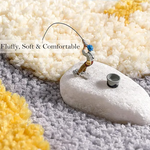 Vista 5 de Tapete de baño, bonito tapete de flores para decoración del hogar, ultra absorbente, antideslizante, tapete de fibra superfina, lavable a máquina
