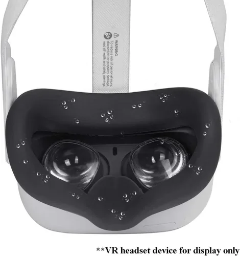 Vista 3 de Silicon Face Cover & Lens Protective Set for Oculus Quest 2 VR Headset (Black)