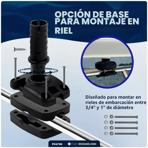 Vista 3 de Five Oceans Tabla de cortar para barco, 17 x 14 pulgadas, color blanco Tabla de cortar de cebo de lujo (montaje en riel y cubierta)