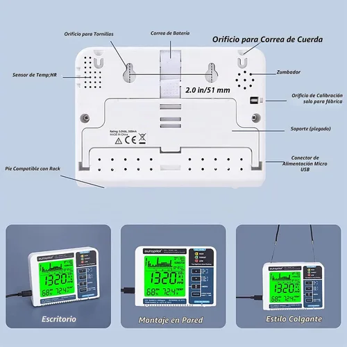 Vista 8 de Autopilot - Monitor de computadora de escritorio CO2 y registrador de datos