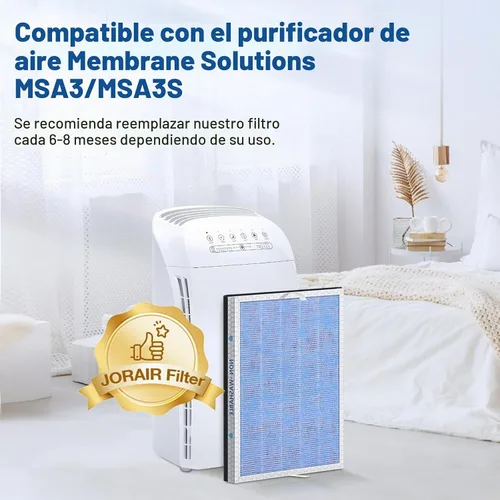 Vista 3 de JORAIR MSA3/MSA3S Filtro HEPA de Reemplazo Compatible con Dispositivos Membrane Solutions MSA3 y MSA3S, Filtro HEPA de 3 Etapas, 1 Paquete