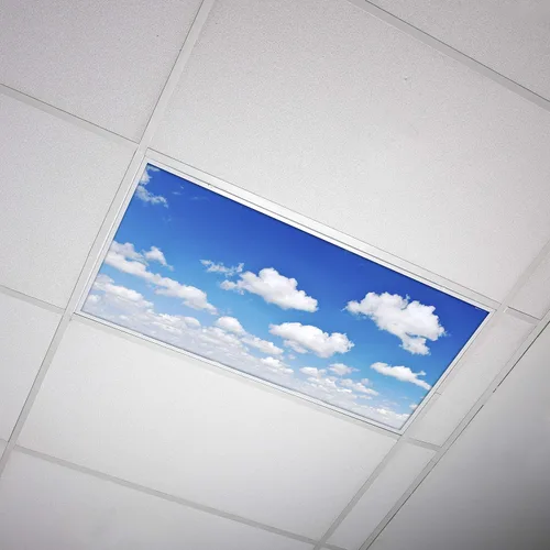 Vista 8 de Cubierta de luz fluorescente para luces de techo de aula, nubes rosadas, inserto de película retroiluminada de alta calidad 2 x 4