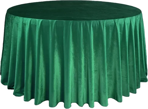 Vista 18 de YOUR CHAIR COVERS - Mantel redondo de terciopelo de 120 pulgadas - Mantel de lino negro para mesas redondas estándar