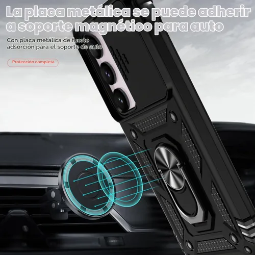 Vista 4 de Funda para Galaxy S23 FE, con protectores de pantalla y funda para cámara, [grado militar] de 16 pies. Funda a prueba de caídas con funda protectora