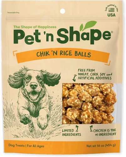 Vista 11 de Pet 'n Shape Chik 'n Rice Balls - Golosinas para perros - 1 libra Premium chicken breast, Rice recipe, Limited ingredients, Wheat and soy free