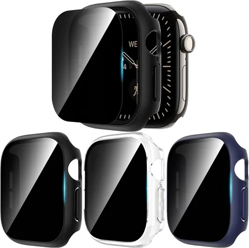 Vista 12 de 3 Pack Case for Apple Watch Series 12 42mm with Privacy Screen Protector Negro/Negro/Negro
