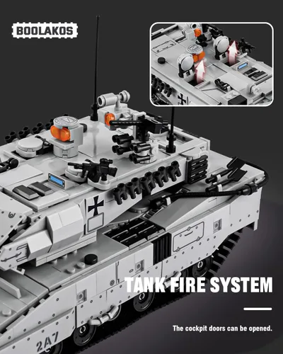 Vista 5 de Leopard II - Bloque de construcción de tanque de batalla principal, juego de juguetes de construcción de tanques militares para exhibir