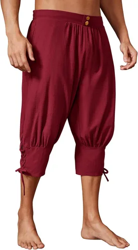 Vista 6 de Runcati Pantalones cortos de pirata, medievales, renacentistas, para Marrón