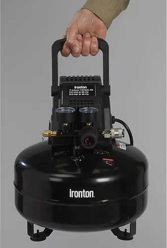 Vista 4 de Ironton Compresor de Aire Tipo Panqueque Sin Aceite, 0.3 HP, 3 Galones, 110 PSI