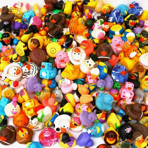 Vista 10 de WQTHE Paquete de 30 patos de goma para Jeeps Ducking, pato flotante a granel de 2.3 pulgadas para niños, surtido de juguetes de baño para bebés