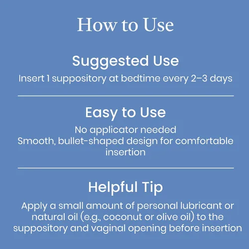 Vista 7 de NewLife Naturals Supositorios vaginales de ácido hialurónico para mujeres de 5 mg Hidratante vaginal para sequedad, irritación y alivio