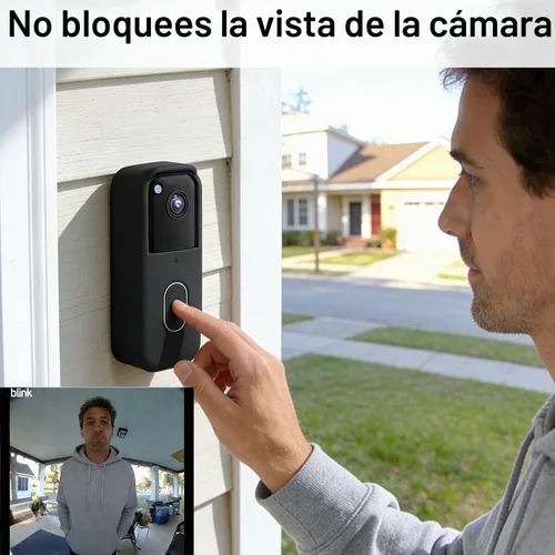Vista 3 de Funda de silicona para timbre de video Blink de 2ª generación, protección completa y piel resistente a la intemperie con borde de absorción
