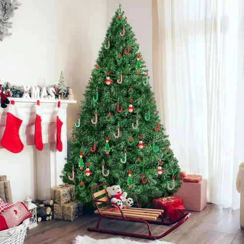 Vista 7 de Manualidades de Navidad para niños, adultos y familias, kit de adornos con cuentas para hacer corona, bastón de caramelo, árbol de Navidad, muñeco