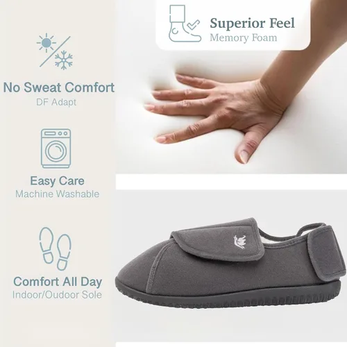 Vista 11 de EuropeanSoftest - Pantuflas clásicas con forro de rizo francés para mujer, con espuma viscoelástica 80-D, transpirables, lavables, para interiores