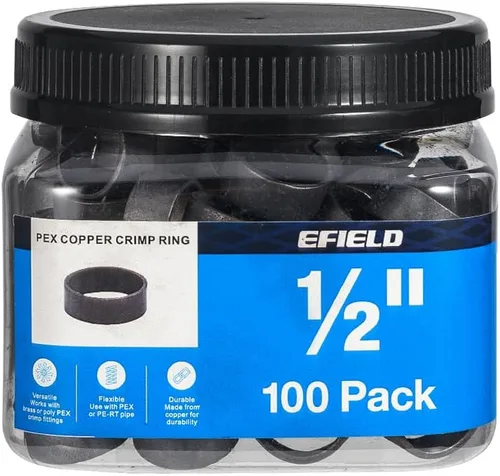 Vista 10 de EFIELD - Paquete de 100 anillos de abrazadera de acero inoxidable de 1/2 pulgada para tubos Pex (CLAMP017)