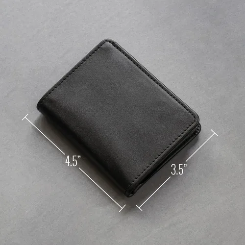 Vista 4 de Billetera de cuero plegable, tarjeta de identificación de credencial y soporte para tarjetas de policía, escudo