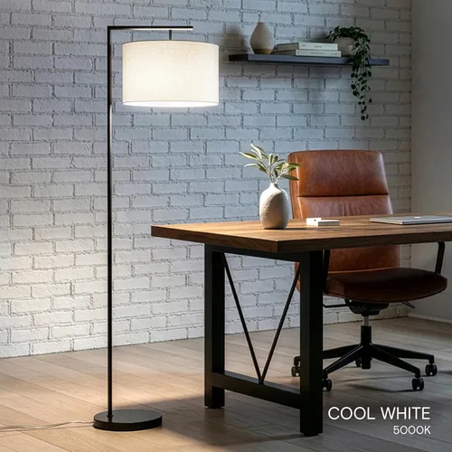 Vista 9 de Brightech Montage - Lámpara de pie moderna - Lámpara de pie LED con pantalla bronceada para salas de estar y oficinas - Luz de lectura