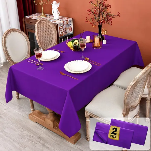 Vista 24 de MEANMOY Mantel cuadrado de poliéster lavable, resistente al agua y a las manchas, de 210 GSM, de 54 x 54 pulgadas, mantel de mesa rectangular sin
