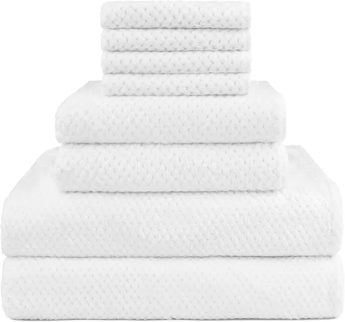 Vista 18 de HOMEXCEL Juego de Sábanas de Baño Toallas Paquete de 2 (35 x 70 Pulgadas), Toallas de Baño Ultra Suaves para Baño, Toallas Ligeras y de Secado Negro