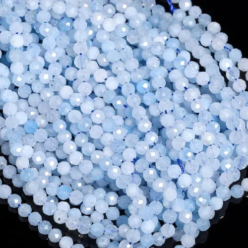 Vista 76 de 180 piezas 2mm Cuentas de piedras preciosas de turquesa africana natural facetada redonda suelta para hacer joyas