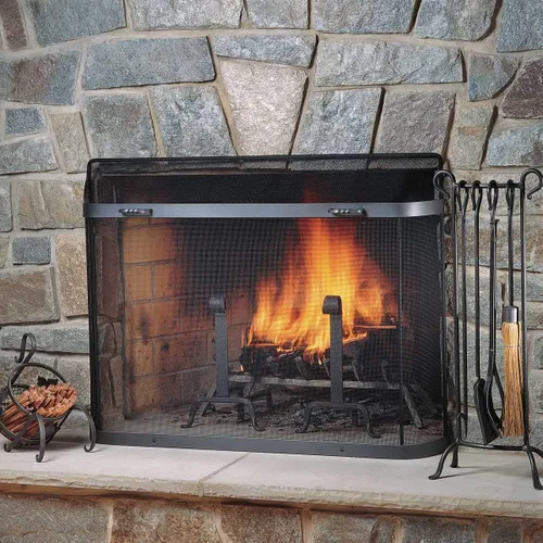 Vista 2 de Pilgrim Home and Hearth Pilgrim Serie SGI - Protector de chispas para chimenea, 31 pulgadas de ancho x 31 pulgadas de alto x 6.5 pulgadas