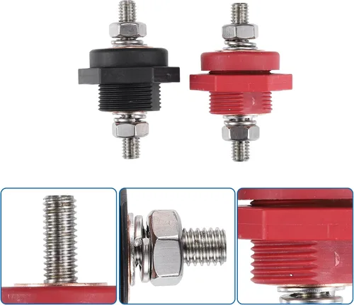 Vista 6 de uxcell 1 par de conectores de terminal de batería de panel de alta corriente de 3/8 pulgadas para camiones, automóviles, SUV, barcos