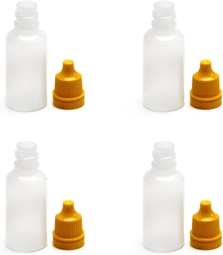Vista 4 de Othmro 20 botellas de plástico de polietileno de 0.5 onzas, botellas cuentagotas de ojo de laboratorio de 0.0 fl oz, botellas con gotero líquido