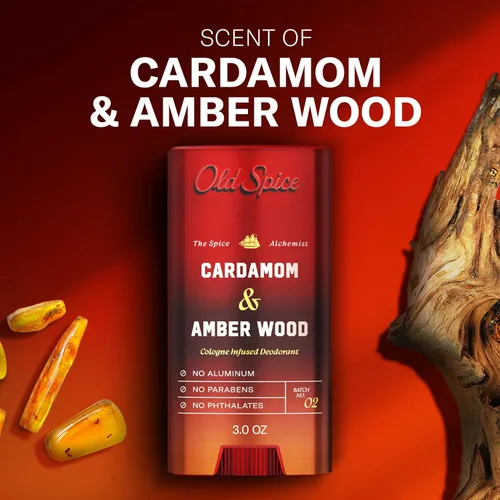 Vista 4 de Old Spice - Desodorante sin aluminio para hombres, cardamomo y madera