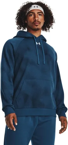 Vista 2 de Under Armour - Sudadera entallada de vellón con capucha para hombre modelo Rival
