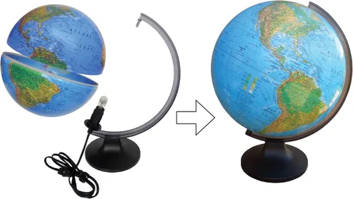 Vista 2 de Replogle Globo iluminado del océano azul (12"/30cm de diámetro) fácil de montar
