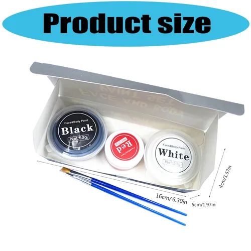 Vista 3 de White Red Face Body Paint Set, and white, B