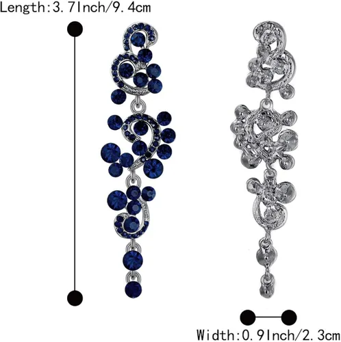 Vista 4 de BriLove Pendientes colgantes huecos de cristal bohemio para boda para mujer Cristal