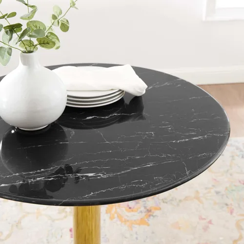 Vista 6 de Modway EEI-4746-GLD-BLK Verne - Mesa de comedor de mármol artificial de 28 pulgadas, color negro dorado