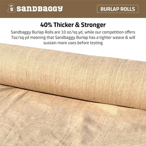 Vista 4 de Sandbaggy Rollo de tela de arpillera 40 pulgadas por 300 pies Ideal para jardín, patio, boda, manualidades, mesas de decoración Fabricado